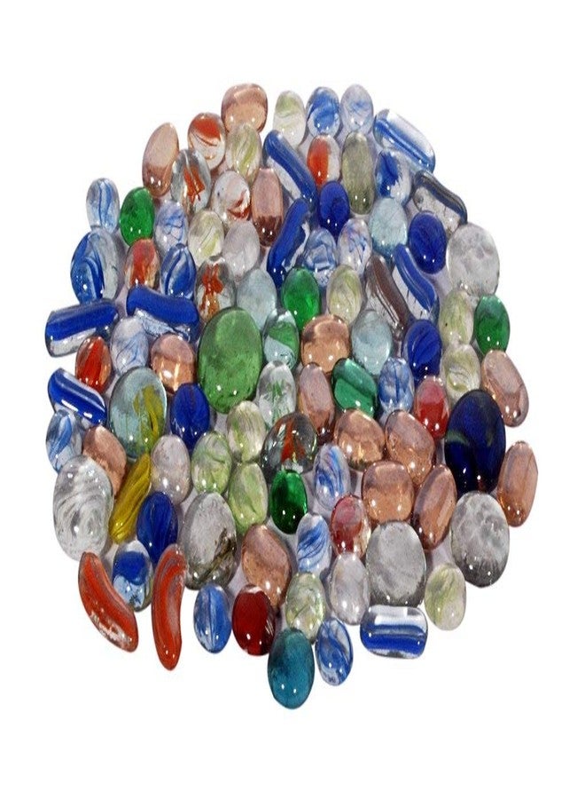 Maalavya Multicolor Decorative Glass Pebbles (Mix, 54 Pcs)